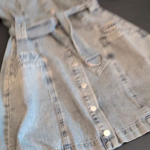 Fate Blue Denim Dress with Belted Waist - Picture 5 of 14